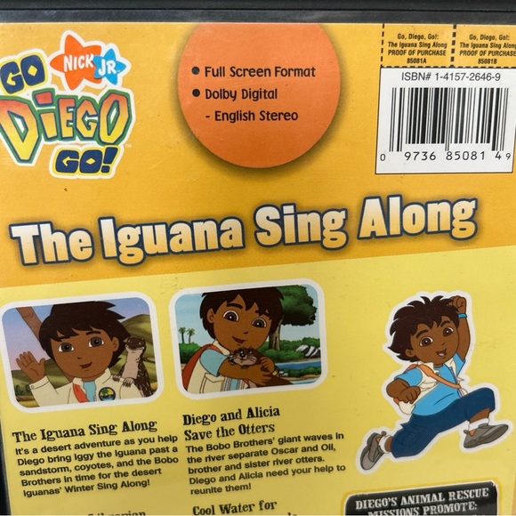 Go Diego Go The Iguana Sing Along DVD Nick JR Preowned Great Condition - Picture 5 of 9